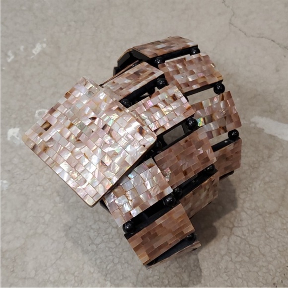 Vintage abalone shell belt xs- medium 34 total length - Picture 2 of 10